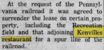 Kenvilles Restaurant - Mar 1954 Ad (newer photo)